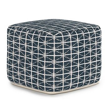 Simpli Home Noreen Transitional Square Pouf