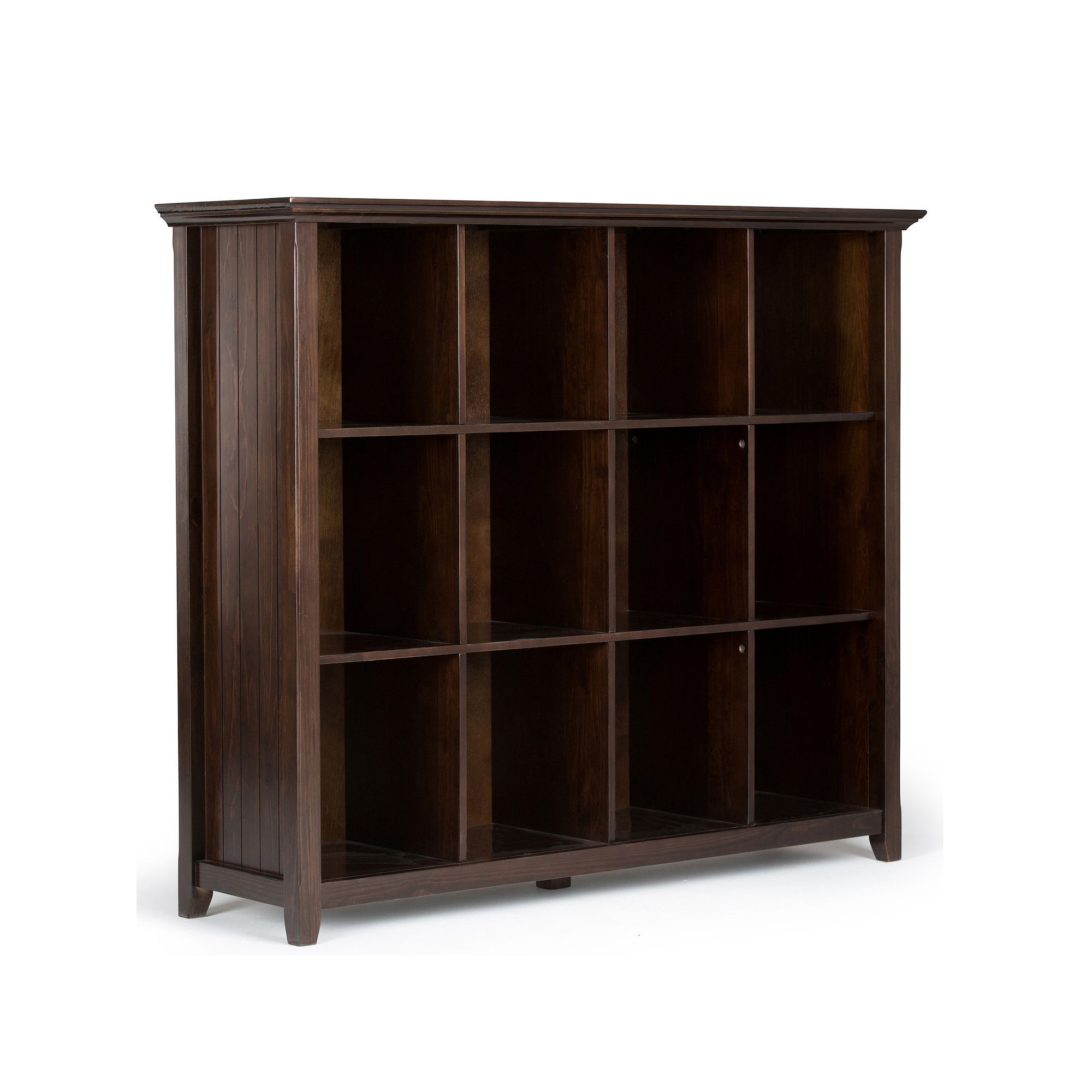 Simpli Home Acadian Rustic 12 Cube Storage, Brunette Brown