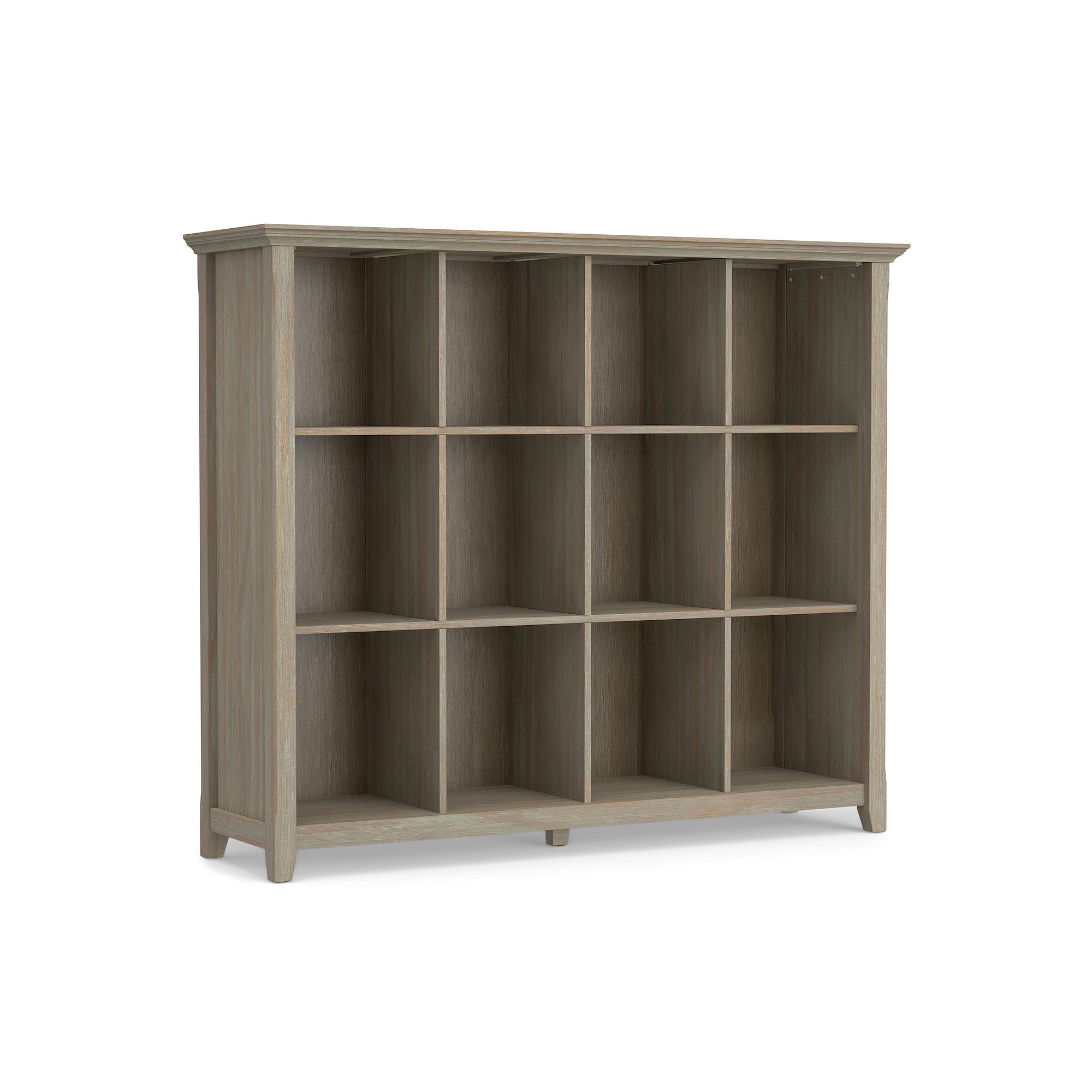 Simpli Home Acadian Rustic 12 Cube Storage, Distressed Gray