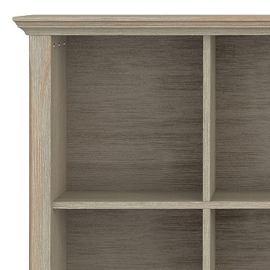Simpli Home Acadian Rustic 8-Cube Storage Sofa Table