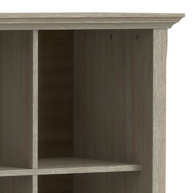 Simpli Home Acadian Rustic 8-Cube Storage Sofa Table