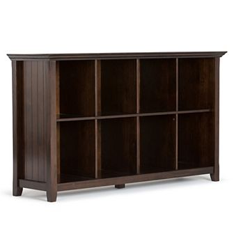 Simpli Home Acadian Rustic 8-Cube Storage Sofa Table