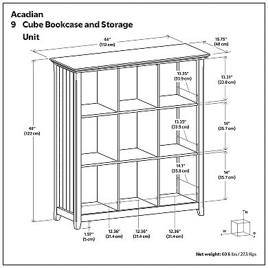 Simpli Home Acadian Rustic 9-Cube Storage Cabinet