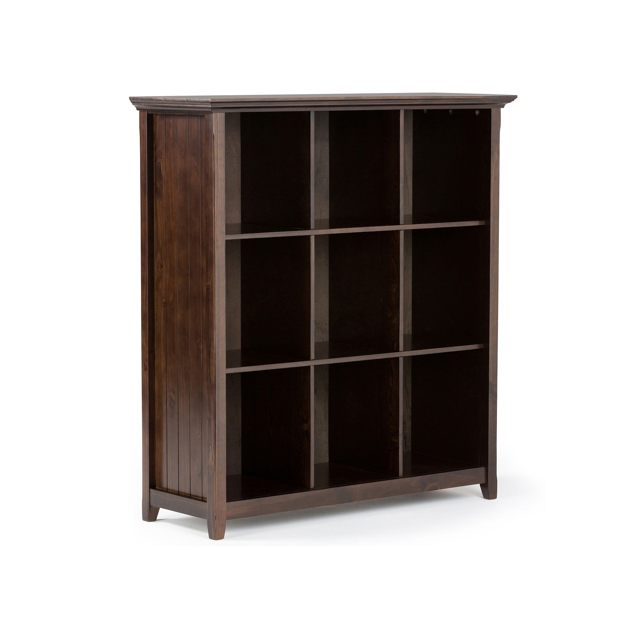 Simpli Home Acadian Rustic 9-Cube Storage Cabinet, Brunette Brown