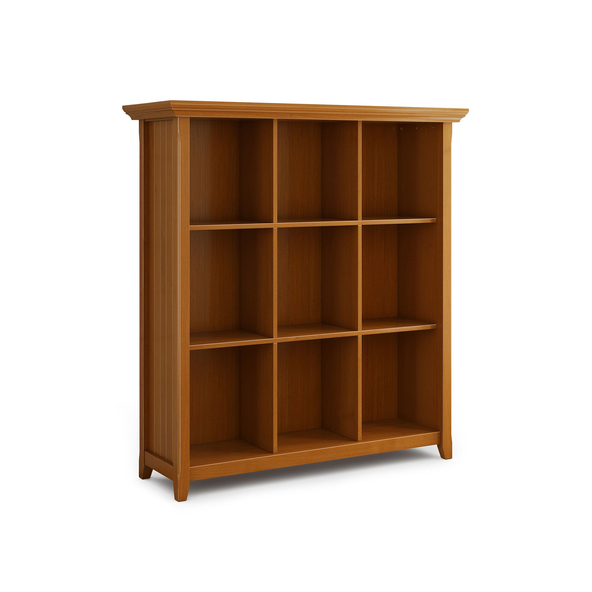Simpli Home Acadian Rustic 9-Cube Storage Cabinet, Light Golden Brown