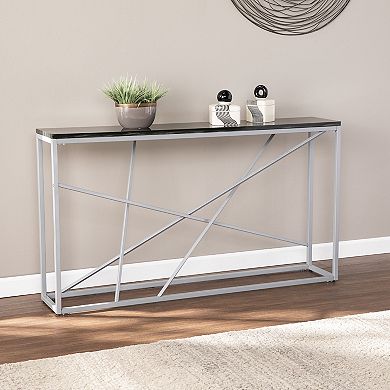 Southern Enterprises Arendal Faux Stone Skinny Console Table