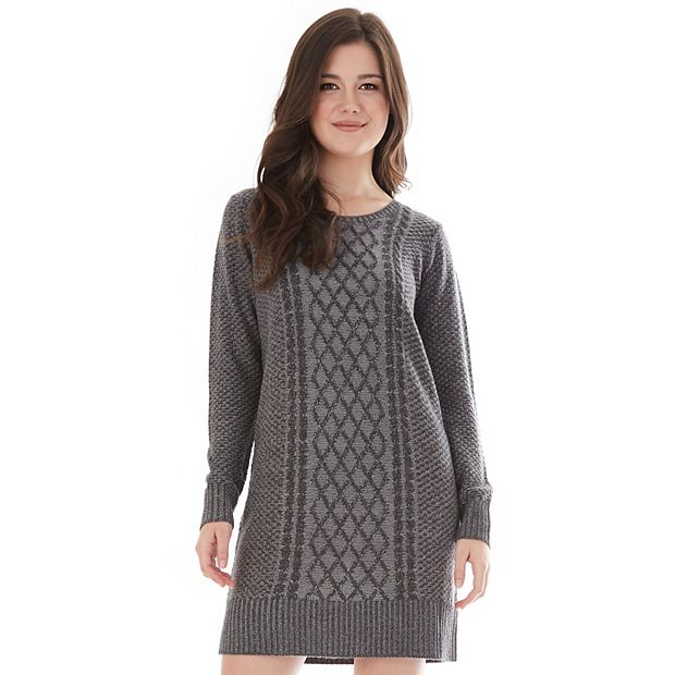 Juniors IZ Byer Crewneck Cable Sweater Dress