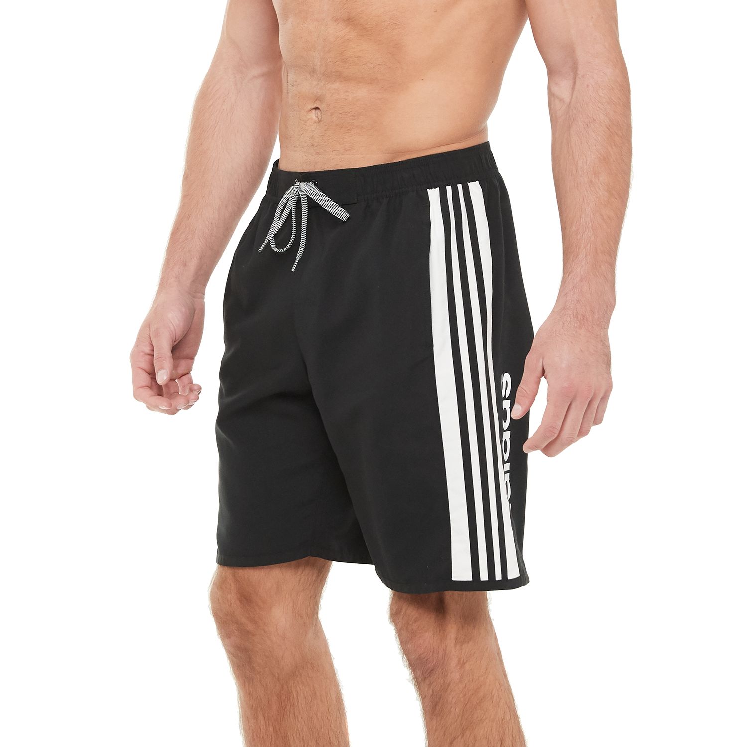 white adidas swim shorts