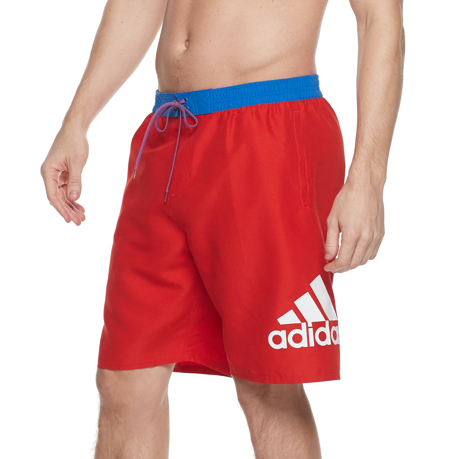 mens red adidas swim shorts