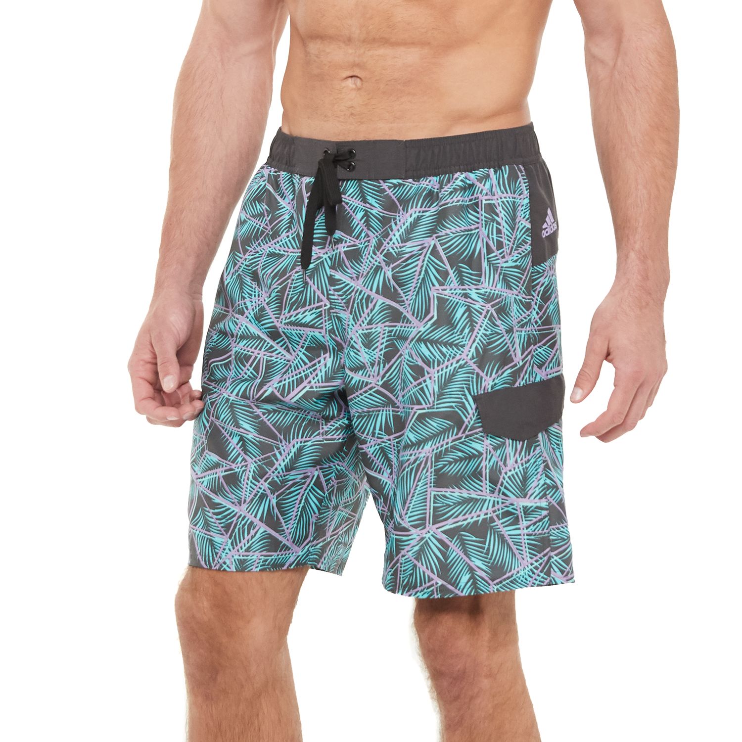 adidas mens floral swim shorts