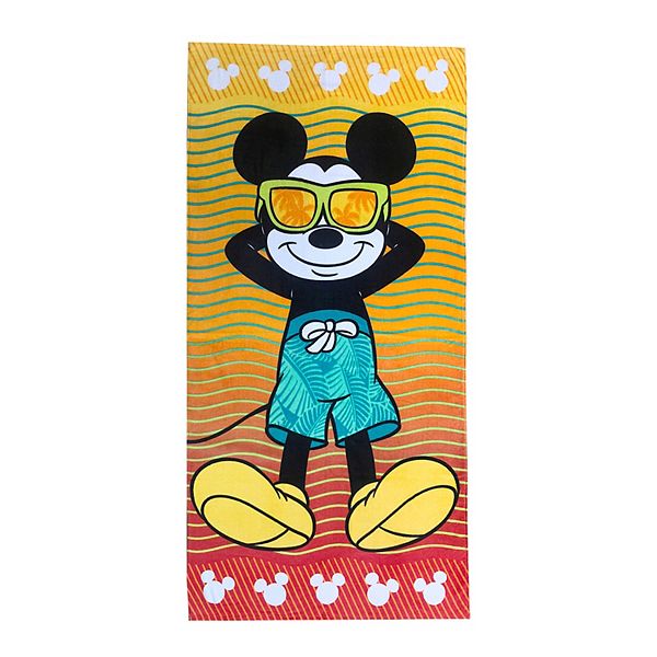 Disney Mickey Mouse Minnie Sunset Florida Beach Towel 28x58 Spring Summer 
