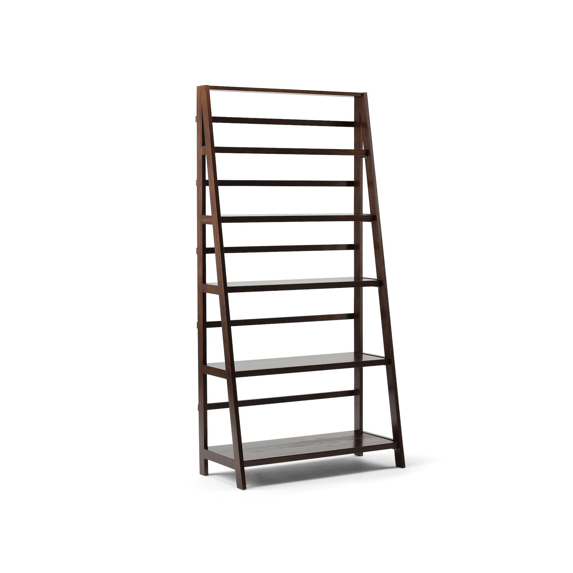 Simpli Home Acadian Rustic Wood Bookcase, Brunette Brown