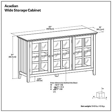 Simpli Home Acadian Rustic Storage Cabinet