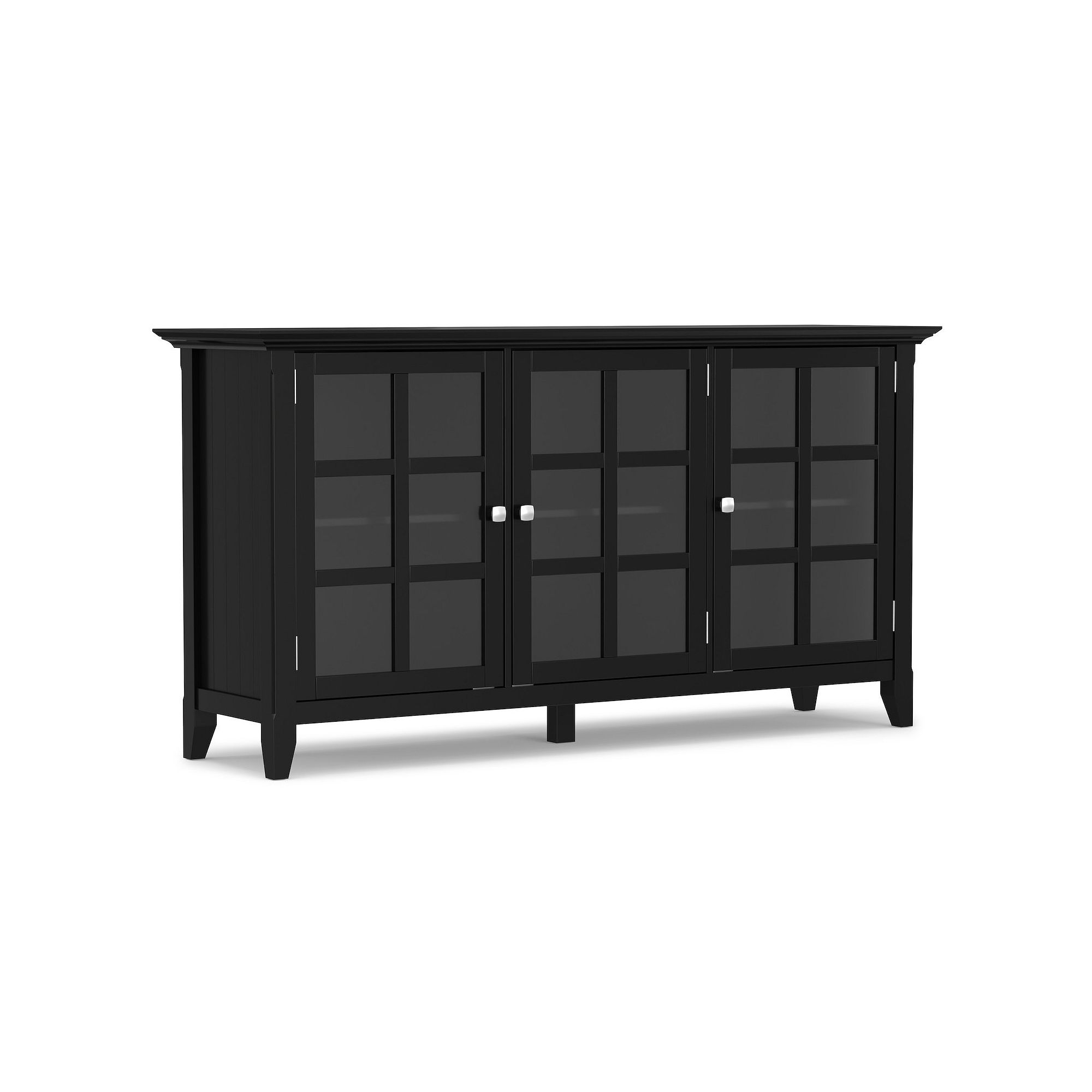 Simpli Home Acadian Rustic Storage Cabinet, Black