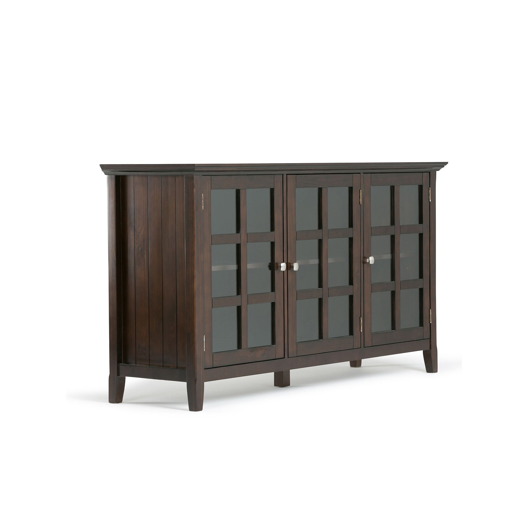 Simpli Home Acadian Rustic Storage Cabinet, Brunette Brown