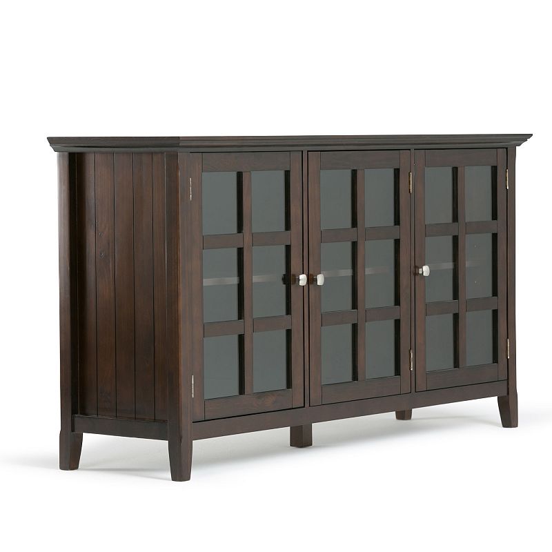 Simpli Home Acadian Rustic Storage Cabinet, Brunette Brown