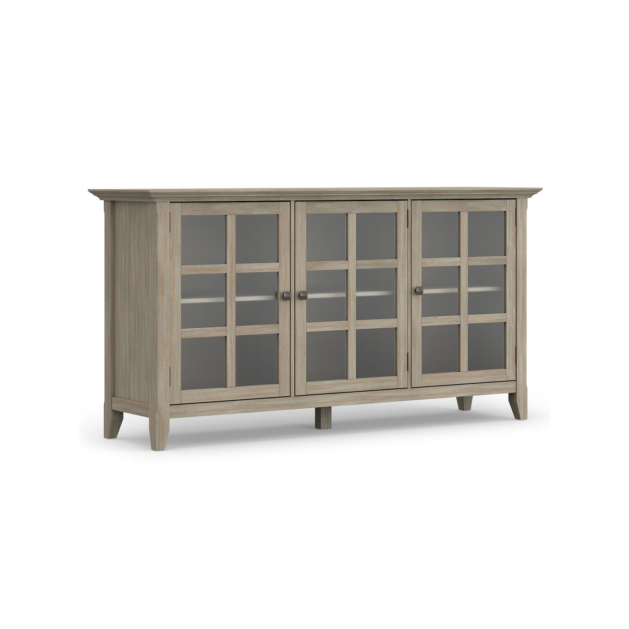 Simpli Home Acadian Rustic Storage Cabinet, Distressed Gray