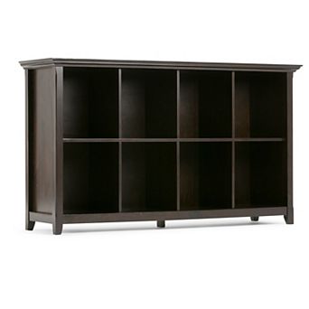 Simpli Home Amherst Transitional 8 Cube Bookcase Storage Sofa Table