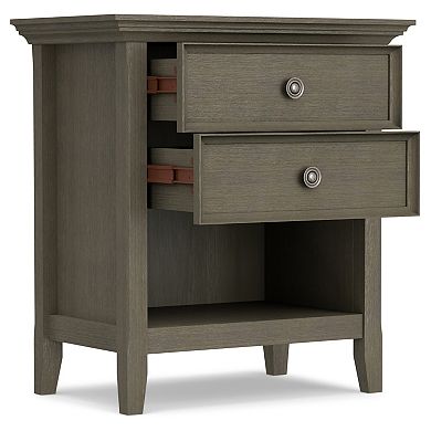 Simpli Home Amherst Traditional Bedside Nightstand Table