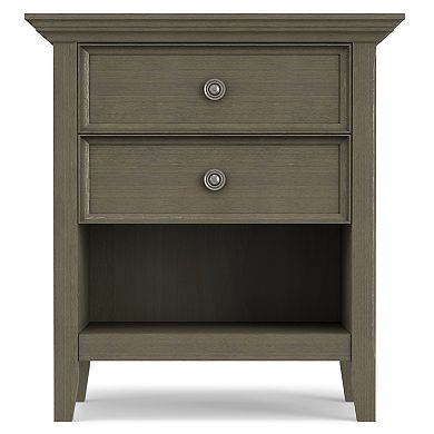 Simpli Home Amherst Traditional Bedside Nightstand Table