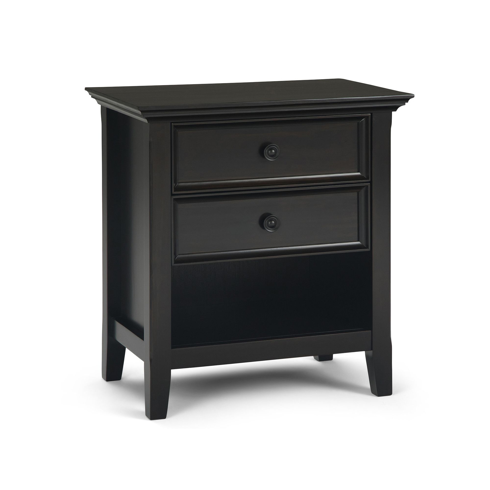 Simpli Home Amherst Traditional Bedside Nightstand Table, Hickory Brown