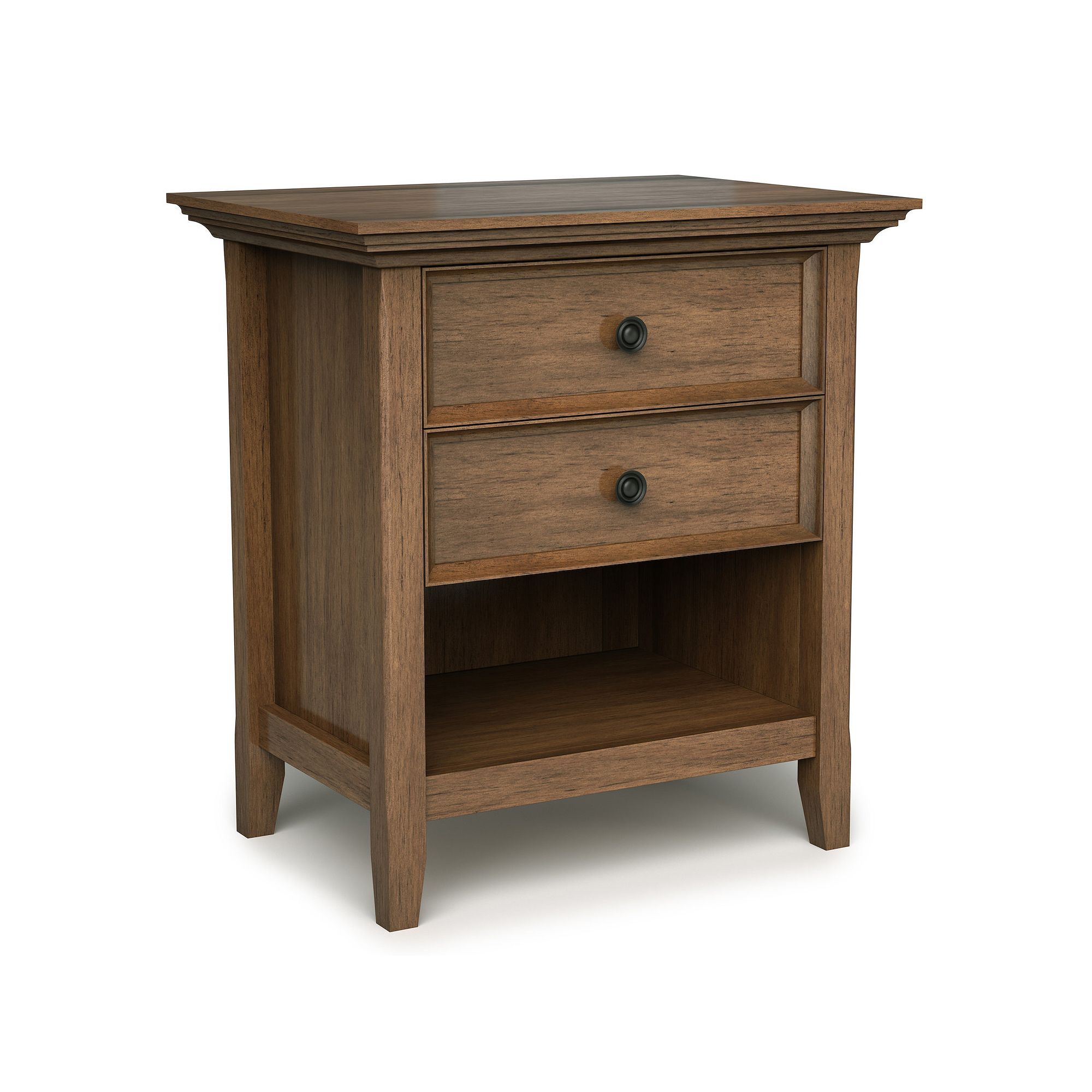 Simpli Home Amherst Traditional Bedside Nightstand Table, Rustic Natural Br