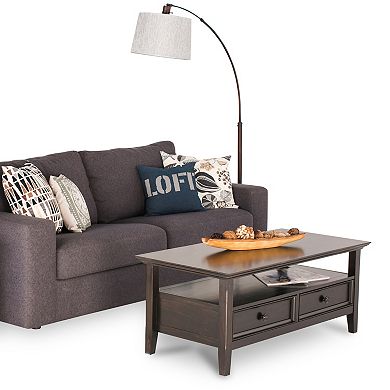 Simpli Home Amherst Rectangle Transitional Coffee Table