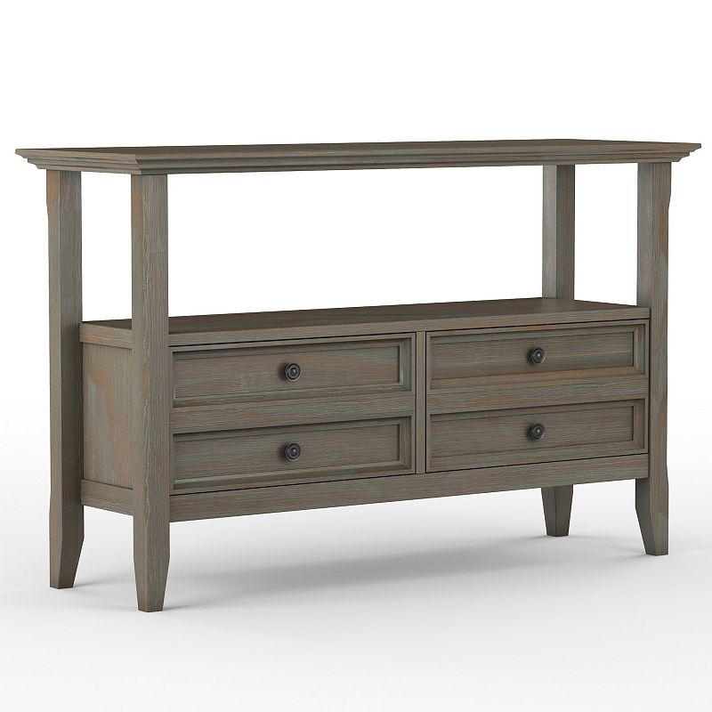 Simpli Home Amherst Transitional Solid Wood Console Sofa Table - Distressed Gray