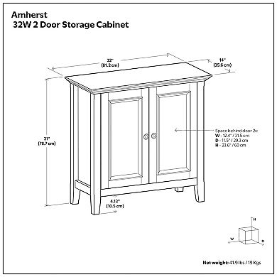Simpli Home Amherst Transitional Low Storage Cabinet
