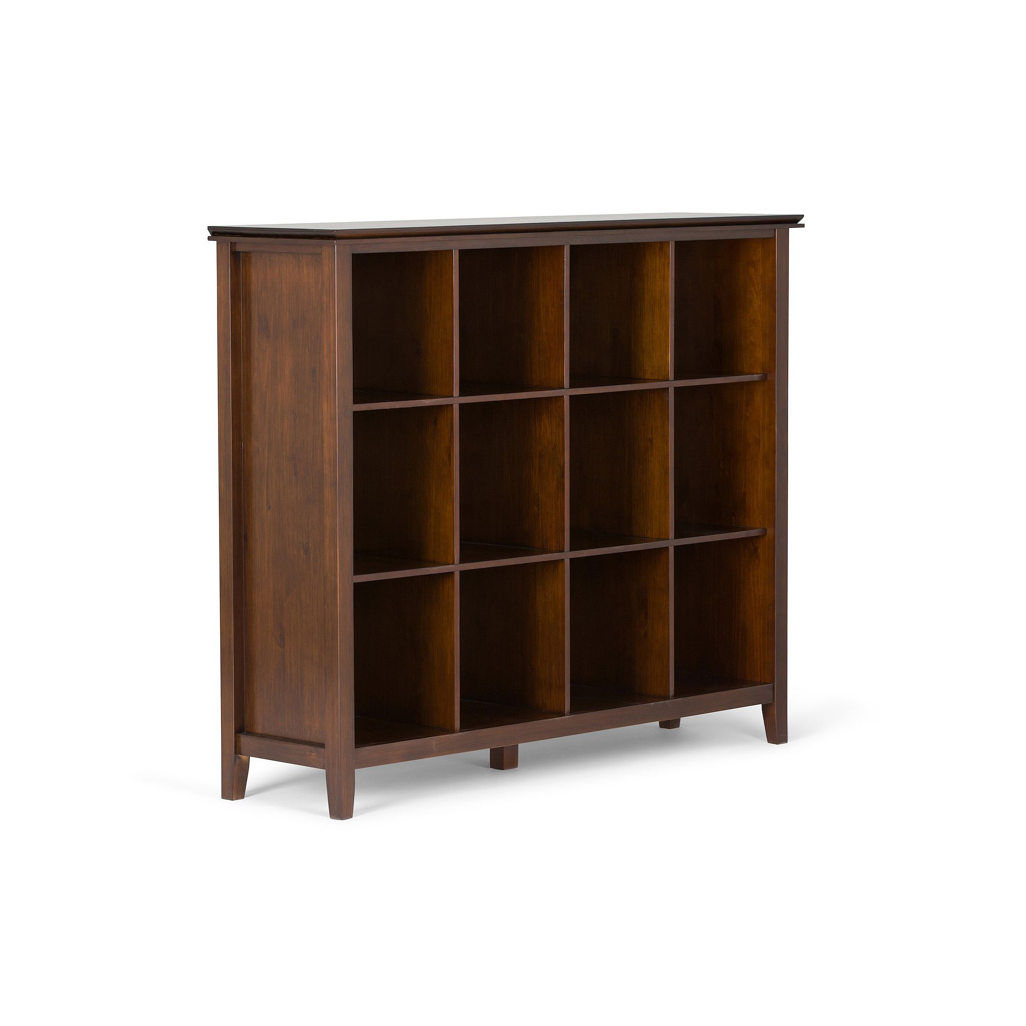 Simpli Home Artisan Contemporary 12-Cube Storage Bookcase, Russet Brown