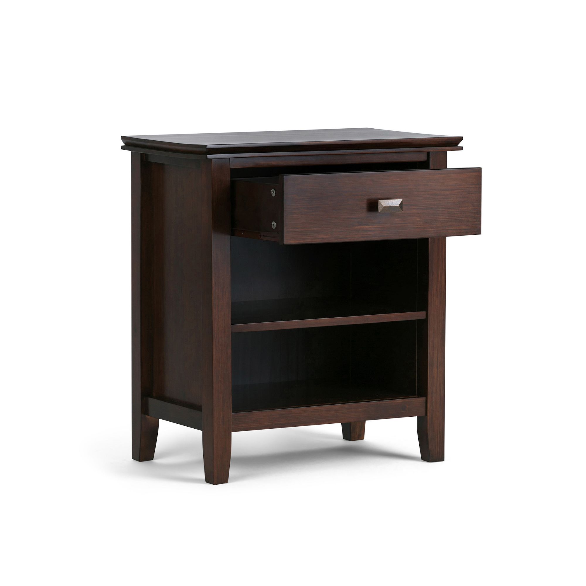 Simpli Home Artisan Contemporary Bedside Nightstand Table, Russet Brown