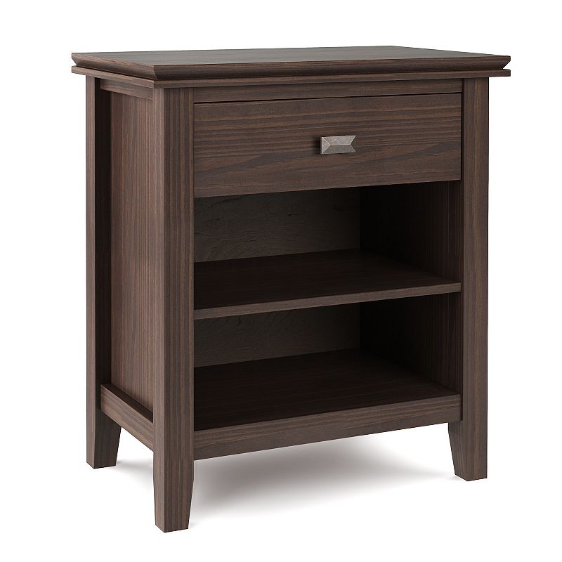 Simpli Home Artisan Contemporary Bedside Nightstand Table, Brown