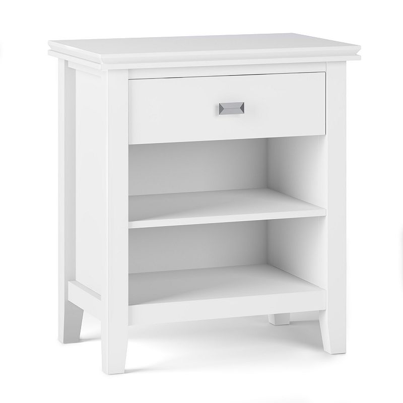 Simpli Home Artisan Contemporary Bedside Nightstand Table, White
