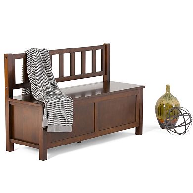 Simpli Home Artisan Contemporary Entryway Storage Bench