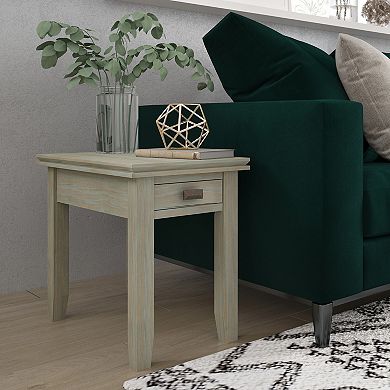 Simpli Home Artisan Rectangle Contemporary Narrow End Side Table
