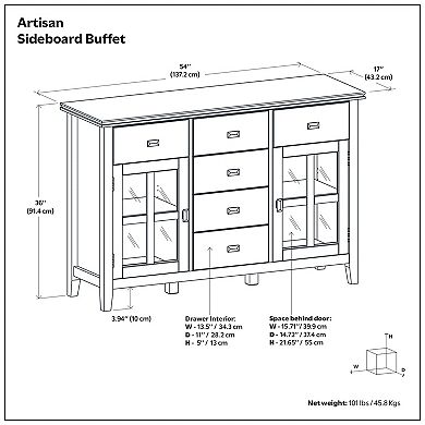 Simpli Home Artisan Contemporary Sideboard Buffet