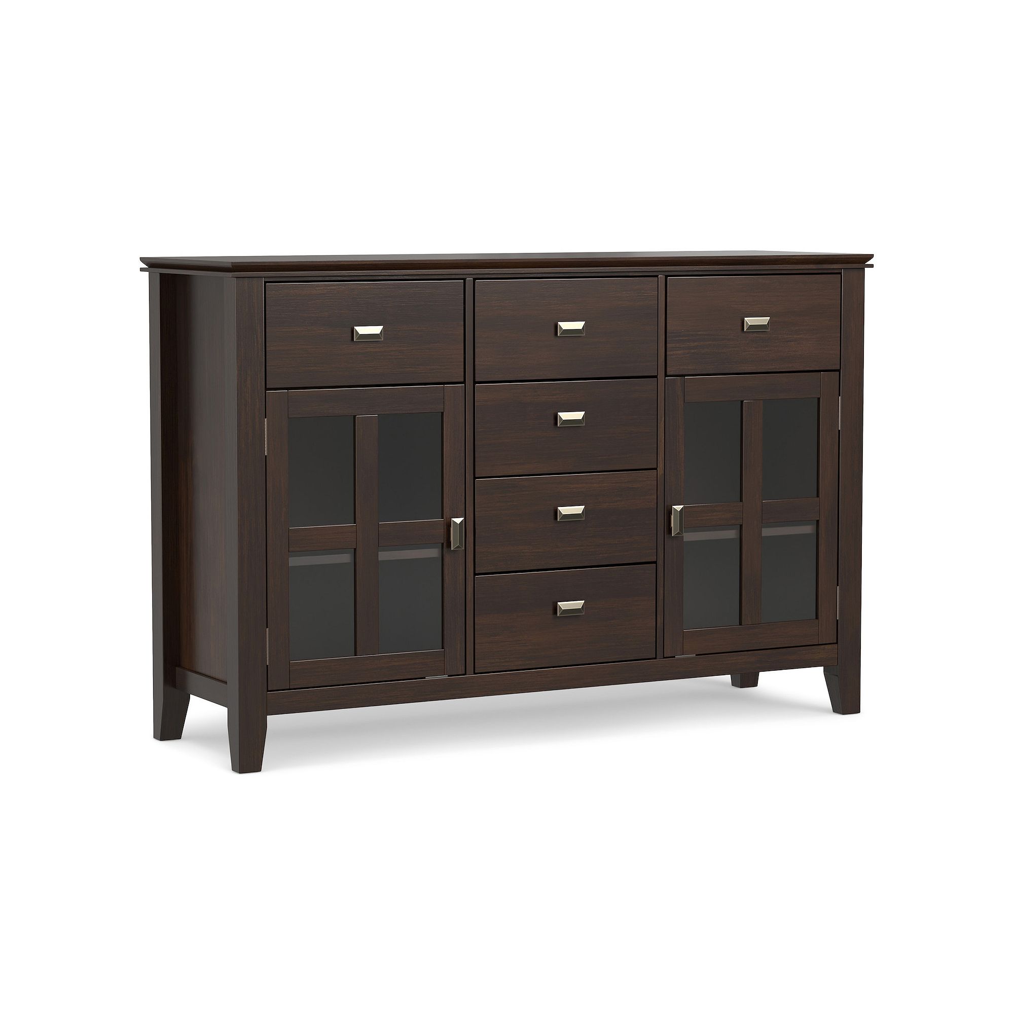 Simpli Home Artisan Contemporary Sideboard Buffet, Dark Brown