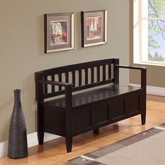Simpli Home Brooklyn Contemporary Entryway Storage Bench