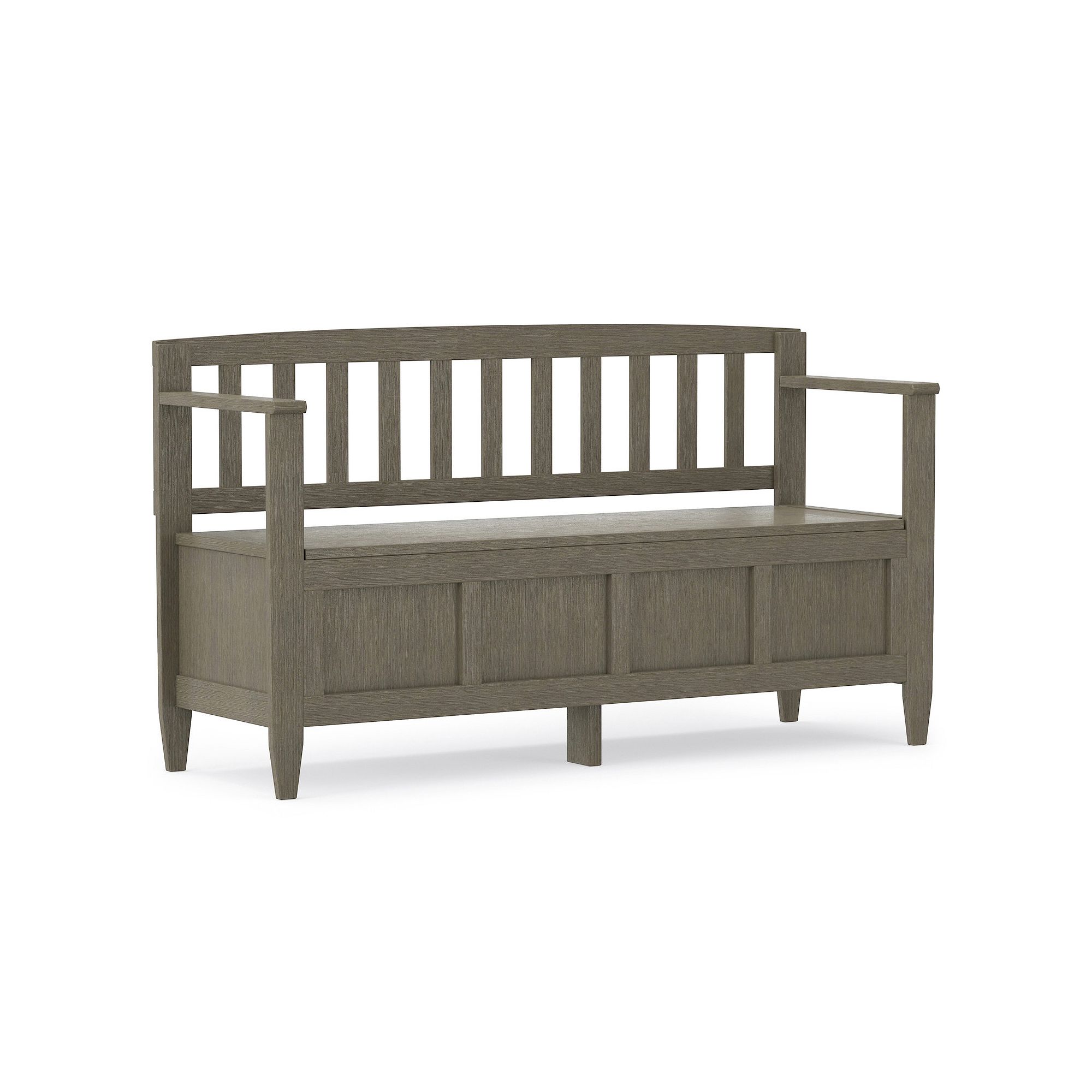 Simpli Home Brooklyn Contemporary Entryway Storage Bench, Farmhouse Gray