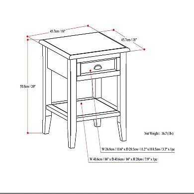 Simpli Home Burlington Square Traditional End Table