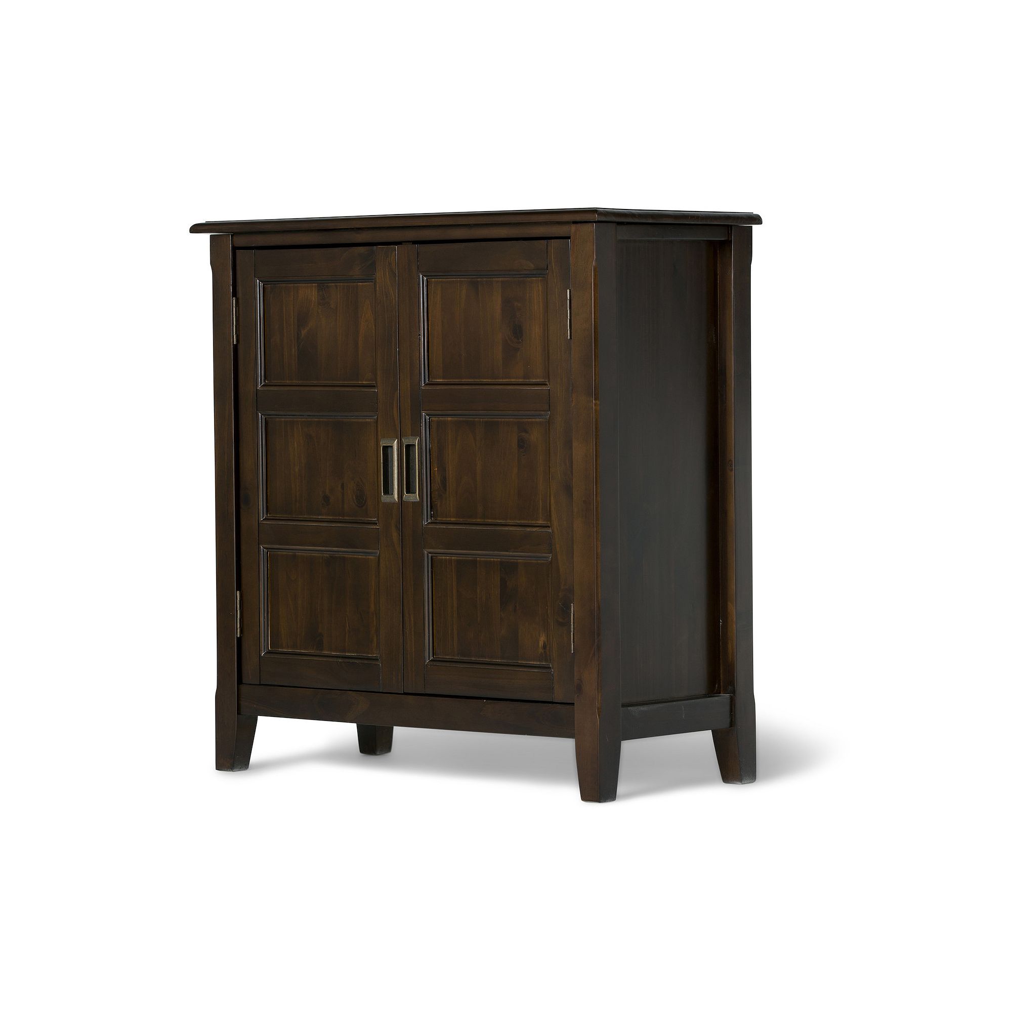 Simpli Home Burlington Low Storage Cabinet, Brown Brown