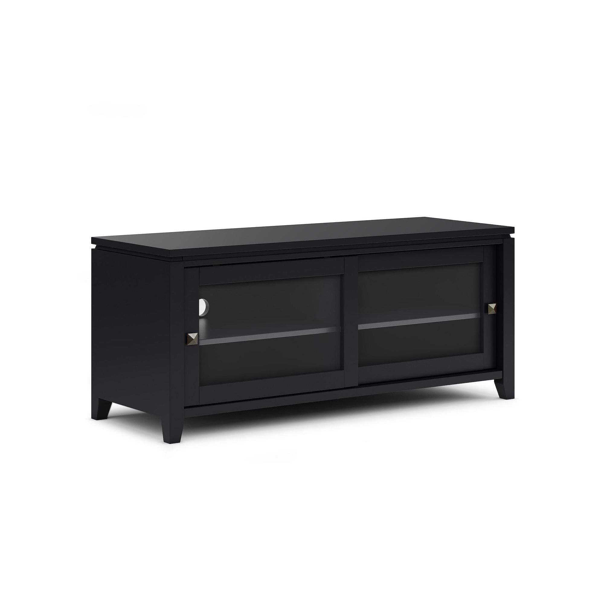 Simpli Home Cosmopolitan Contemporary Wood TV Media Stand, Black