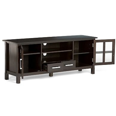 Simpli Home Kitchener Solid Wood 60 in. Wide Contemporary TV Media Stand