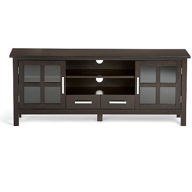 Simpli Home Kitchener Solid Wood 60 in. Wide Contemporary TV Media Stand