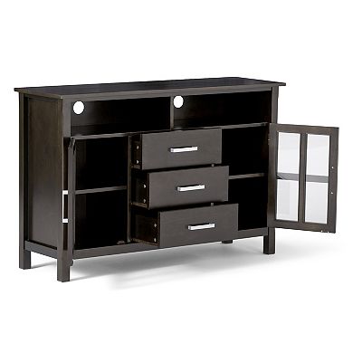 Simpli Home Kitchener Solid Wood 53 in. Wide Contemporary TV Media Stand