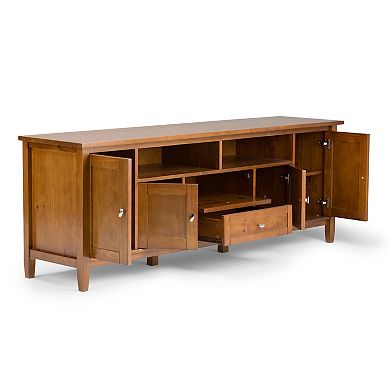 Simpli Home Warm Shaker Rustic Wood TV Media Stand