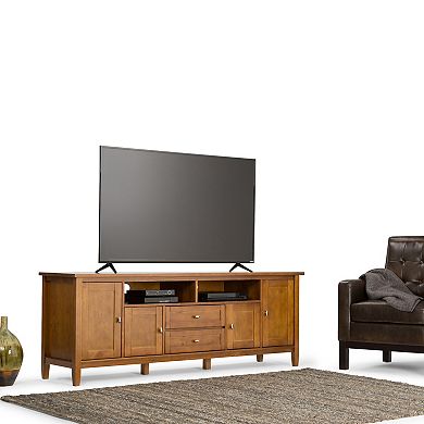 Simpli Home Warm Shaker Rustic Wood TV Media Stand