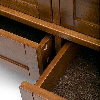 Simpli Home Warm Shaker Solid Wood 48 in. Wide Rustic Console Sofa Table