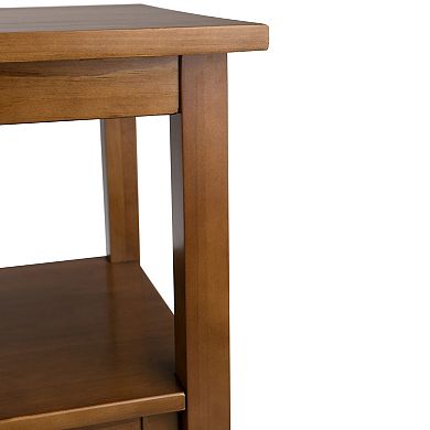 Simpli Home Warm Shaker Solid Wood 48 in. Wide Rustic Console Sofa Table
