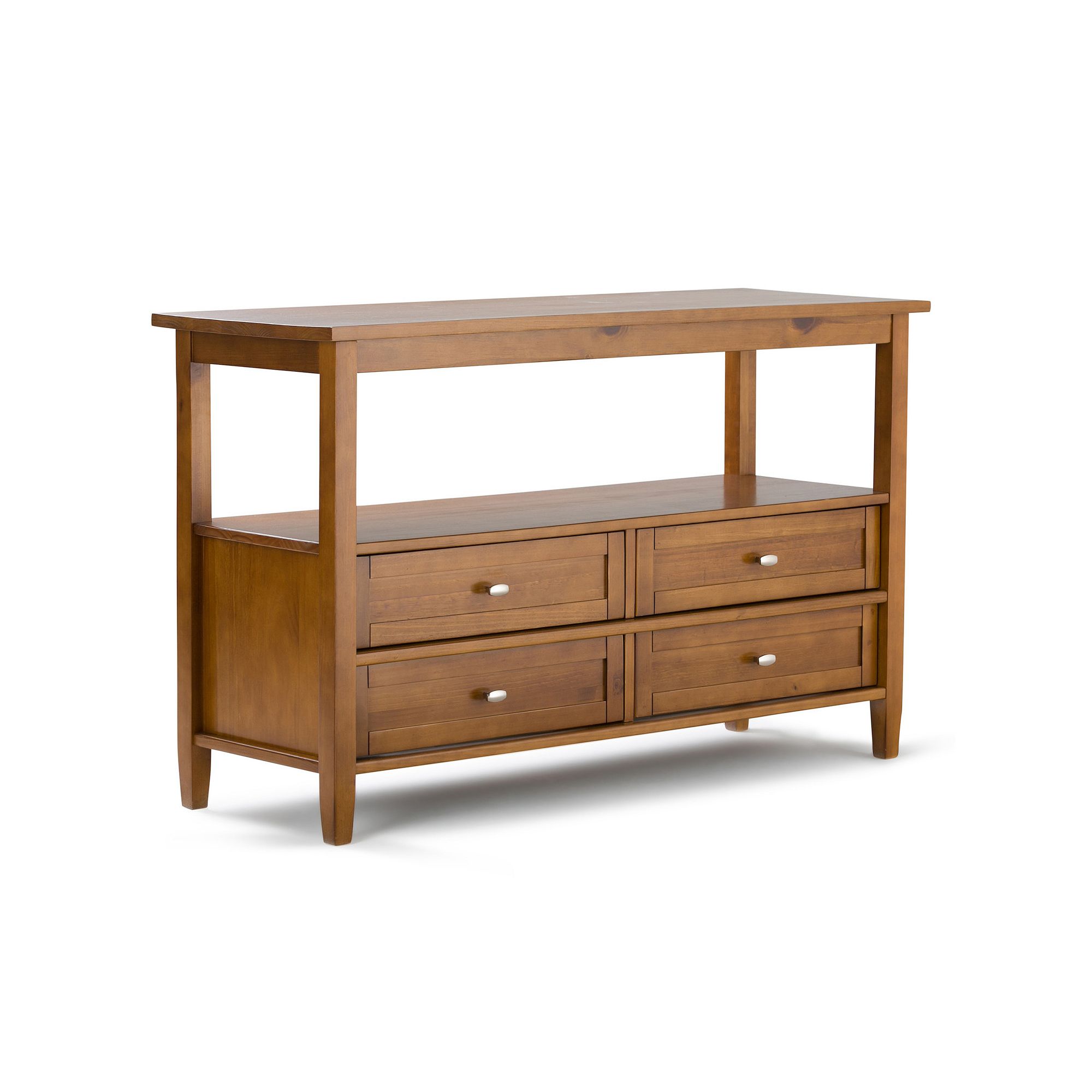 Simpli Home Warm Shaker Solid Wood 48 in. Wide Rustic Console Sofa Table, L